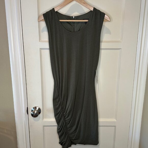 NWT - Express Sleeveless Bodycon Mini Dress, Olive Green, Size Small - Picture 1 of 8